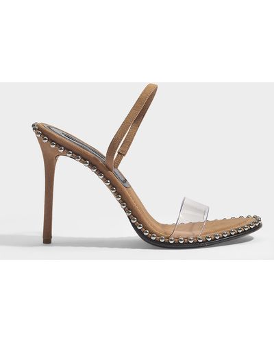 Alexander Wang Nova Sandals In Clay Suede Leather And Pvc - Multicolour