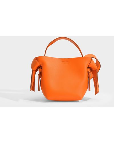 Acne Studios Musubi Micro Bag In Orange Leather