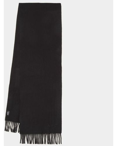 A.P.C. Ambroise Embroidered Scarf - Black