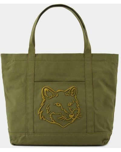 Maison Kitsuné Fox Head Large Shopper Bag - Green