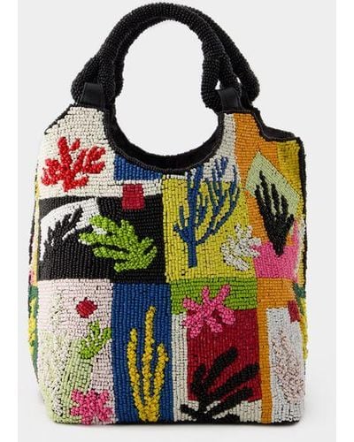 STAUD Beaded Cote Shopper Bag - Multicolor