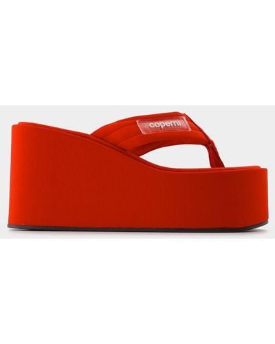 Coperni Branded Wedge Sandals - Red