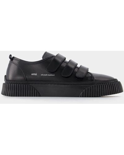 Ami Paris Low-top Velcro Sneakers - Black