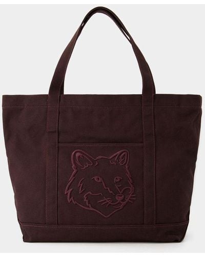 Maison Kitsuné Tote Bag Classique Fox Head - Red