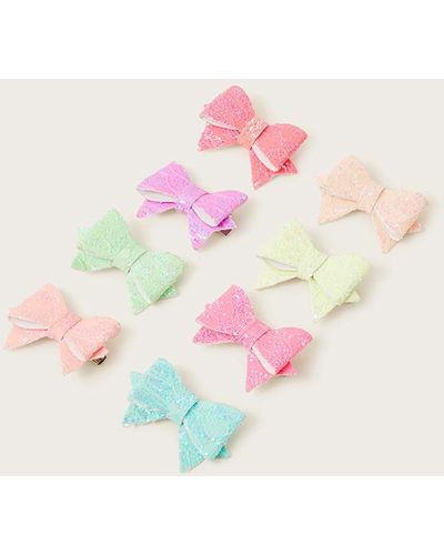 Monsoon 8-pack Sequin Bow Clips - Pink