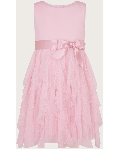 Monsoon Baby Millie Ruffle Dress Pink