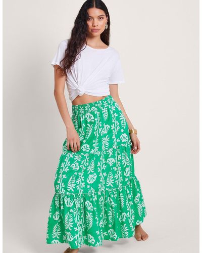 Monsoon Lani Maxi Skirt Green