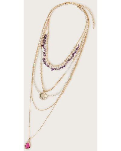 Monsoon Bead Chain Layered Necklace - Natural