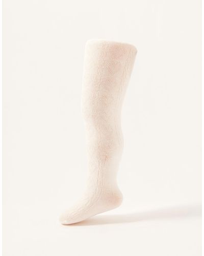 Monsoon Baby Day Cable Tights Ivory - White