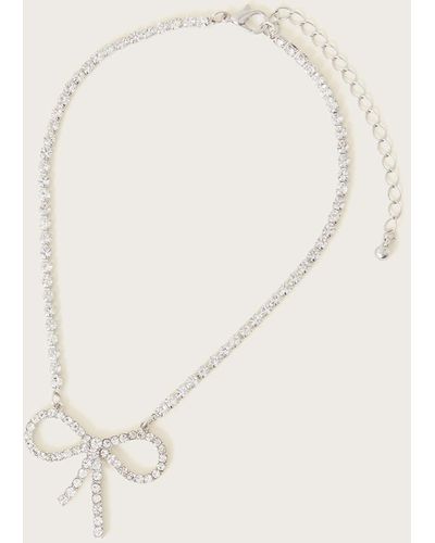 Monsoon Crystal Bow Necklace - Natural