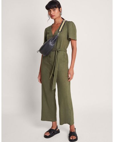 Monsoon Azalea Tie Jumpsuit Green