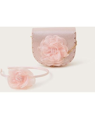 Monsoon Mimi Flower Bag And Headband - Pink