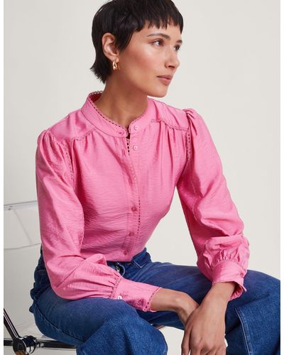 Monsoon Pippa Plain Blouse Pink