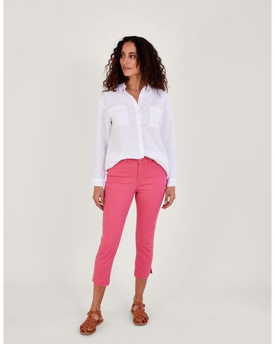 Monsoon Idabella Crop Skinny Jeans With Sustainable Cotton Pink