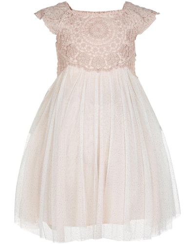 Monsoon Baby Estella Sparkle Occasion Dress Pink - Natural
