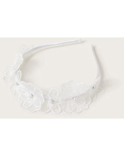 Monsoon Lace Floral Bridesmaid Headband - Natural