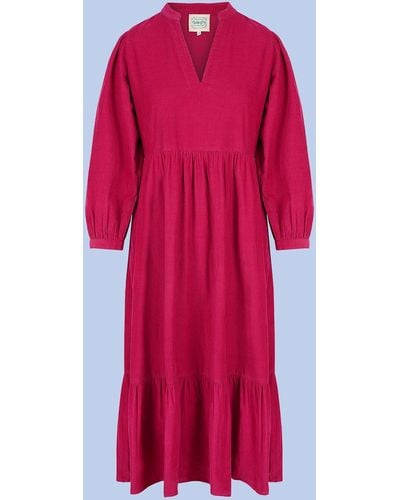 Monsoon Dilli Grey Florence Cord Dress Red