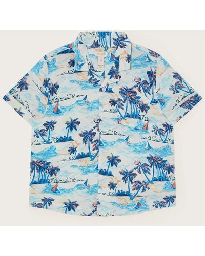 Monsoon Palm Print Shirt Multi - Blue