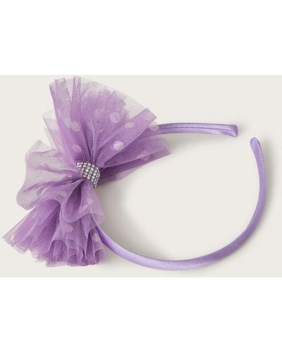 Monsoon Polka Dot Bow Headband - Purple
