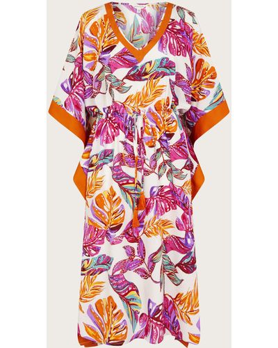 Monsoon Palm Print Cover Up - White