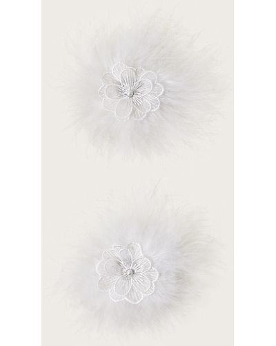 Monsoon 2-pack Fluffy Floral Clips - Natural