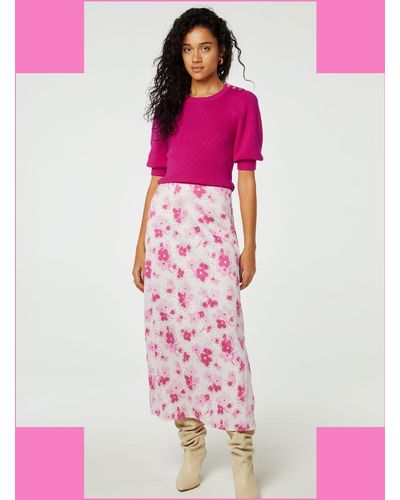 Monsoon Fabienne Chapot Floral Print Skirt Pink