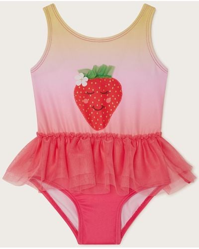 Monsoon Baby Strawberry Swimsuit Pink