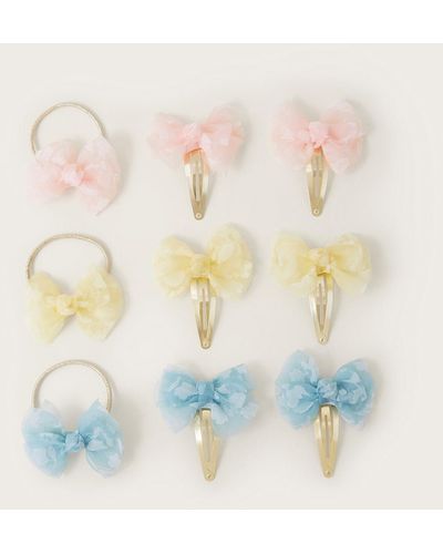 Monsoon 9-piece Lacey Bow Hair Set - Blue
