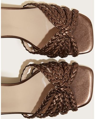 Monsoon Plaited Block Heel Sandals Bronze - Brown