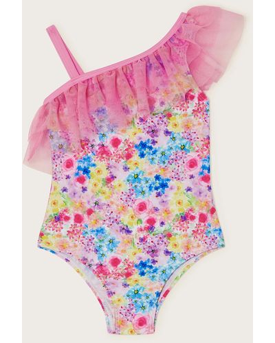 Monsoon Baby Ditsy Mesh Swimsuit Multi - Pink