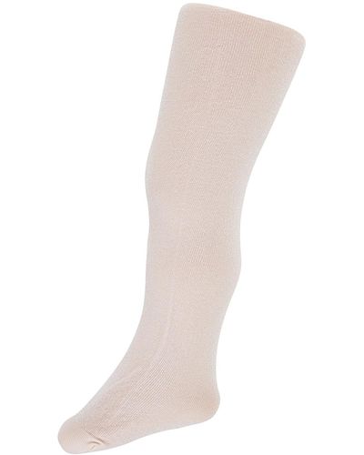 Monsoon Baby Sparkle Knit Tights Pink - White