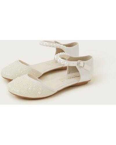 Monsoon Pearly Two-part Ballet Flats Ivory - Natural