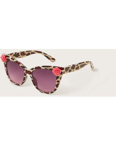 Monsoon Leopard Print Sunglasses With Case - Pink