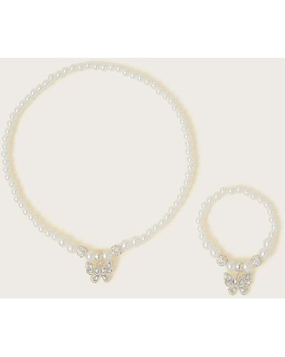 Monsoon Jewel Butterfly Necklace And Bracelet Set - Natural