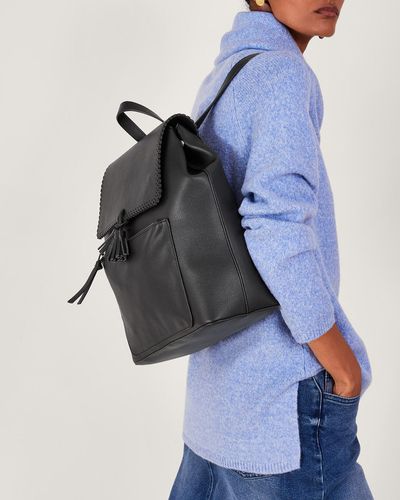 Monsoon Tassel Backpack Black - Blue