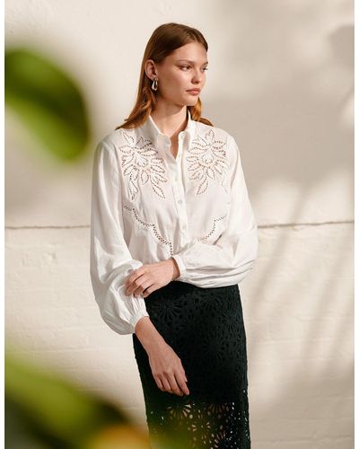 Monsoon Flora Cutwork Shirt White - Natural