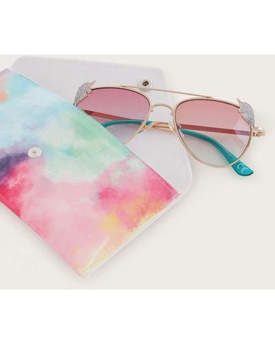 Monsoon Unicorn Embellished Sunglasses With Case - Pink