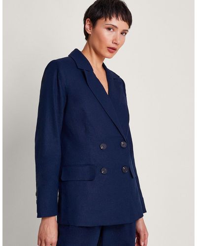 Monsoon Mabel Double-breasted Jacket Blue