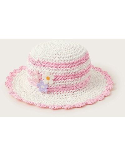 Monsoon Baby Crochet Flower Hat Pink