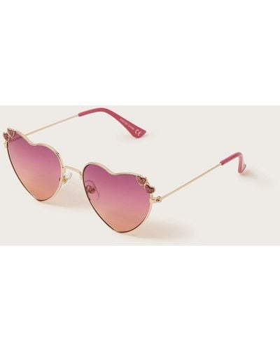 Monsoon Heart Detail Sunglasses - Pink