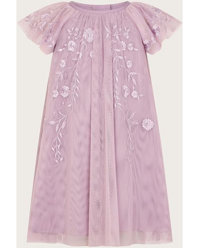 Monsoon Baby Emilia Embroidered Dress Purple - Pink