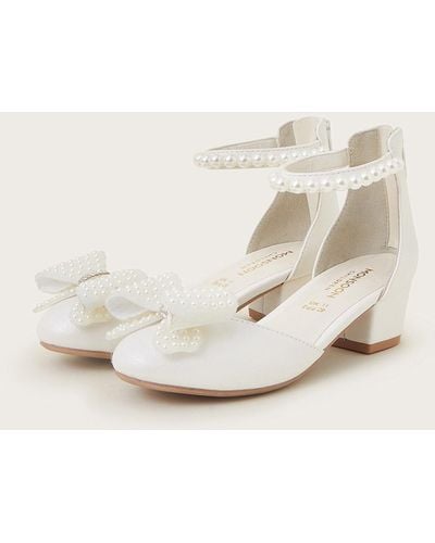 Monsoon Pearly Bow Two-part Heels Ivory - Natural