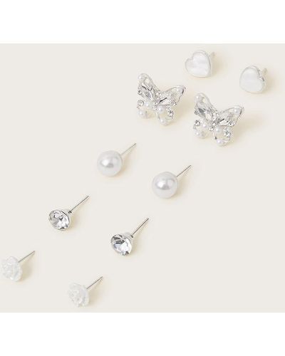 Monsoon 5-pack Bridesmaid Pearl Stud Earrings - Natural