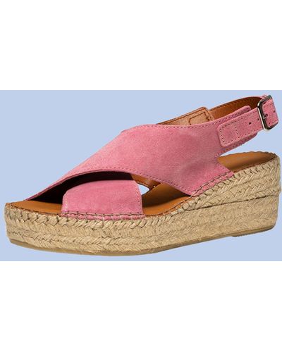 Monsoon Shoe The Bear Suede Wedges Pink - Blue