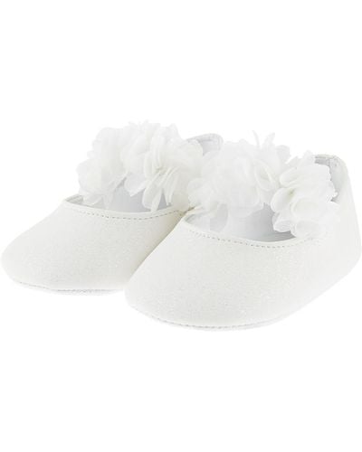 Monsoon Shimmer Corsage Booties Ivory - White