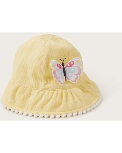 Monsoon Baby Butterfly Bucket Hat Yellow - Natural