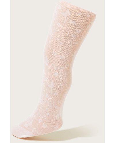 Monsoon Baby Butterfly Lacey Tights White - Natural