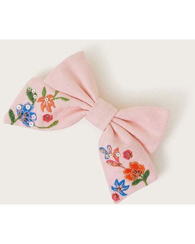 Monsoon Boutique Embellished Bow Clip - Pink