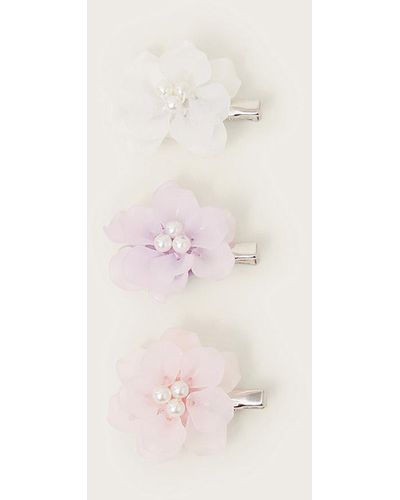 Monsoon 3-pack Frosted Flower Clips - Natural