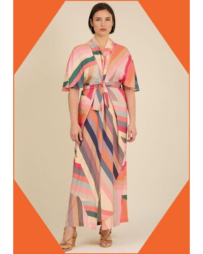 Monsoon Tallulah And Hope Longer-length Stripe Dress Multi - Multicolour